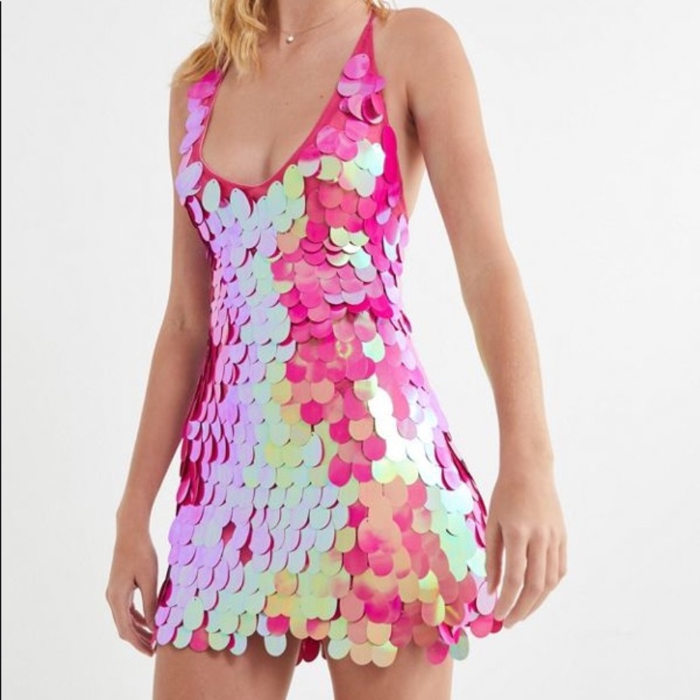 New Urban Outfitters Motel Pink Halter Dress XS